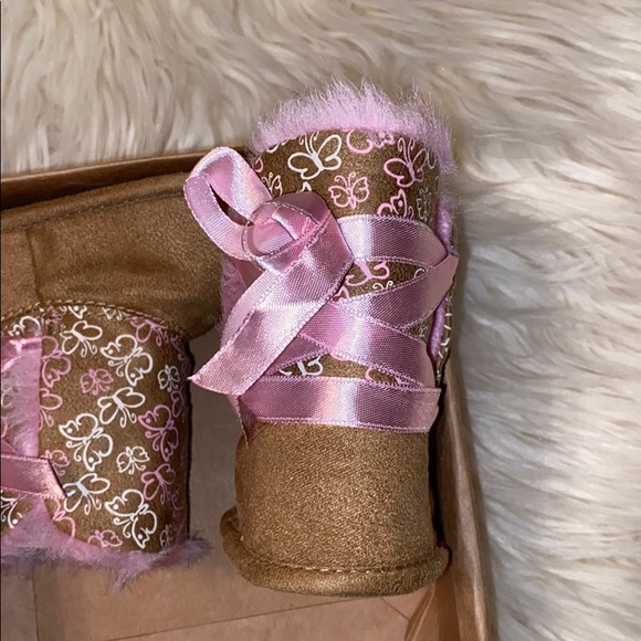 Tan Butterfly Baby Boots - Picture 3 of 4
